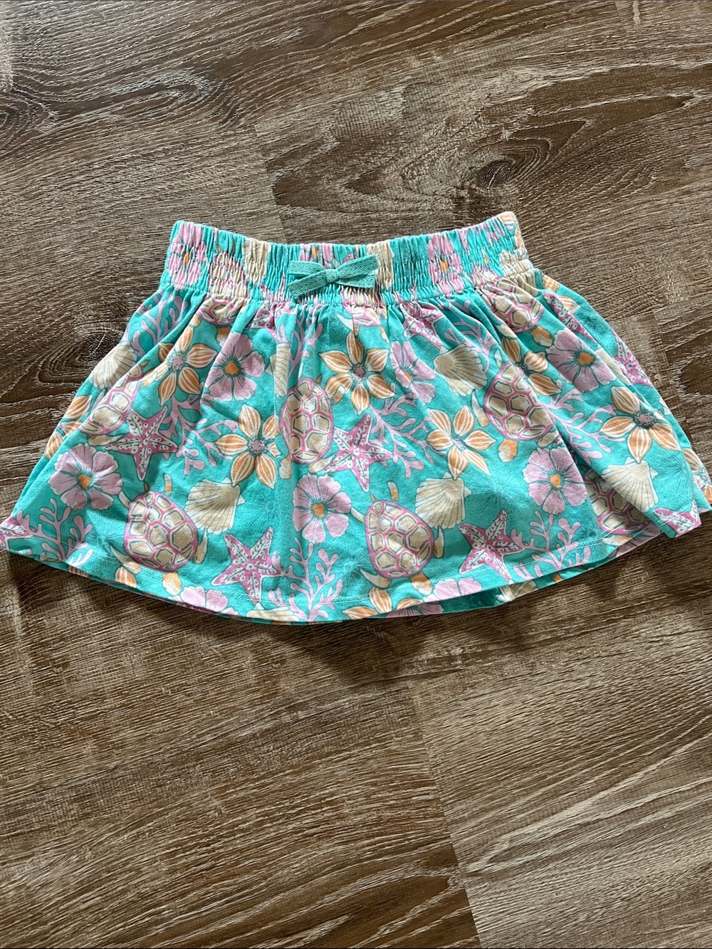 Cynthia Rowley NWOT Aqua Sea Turtle and Shell Print Skort size 5/6